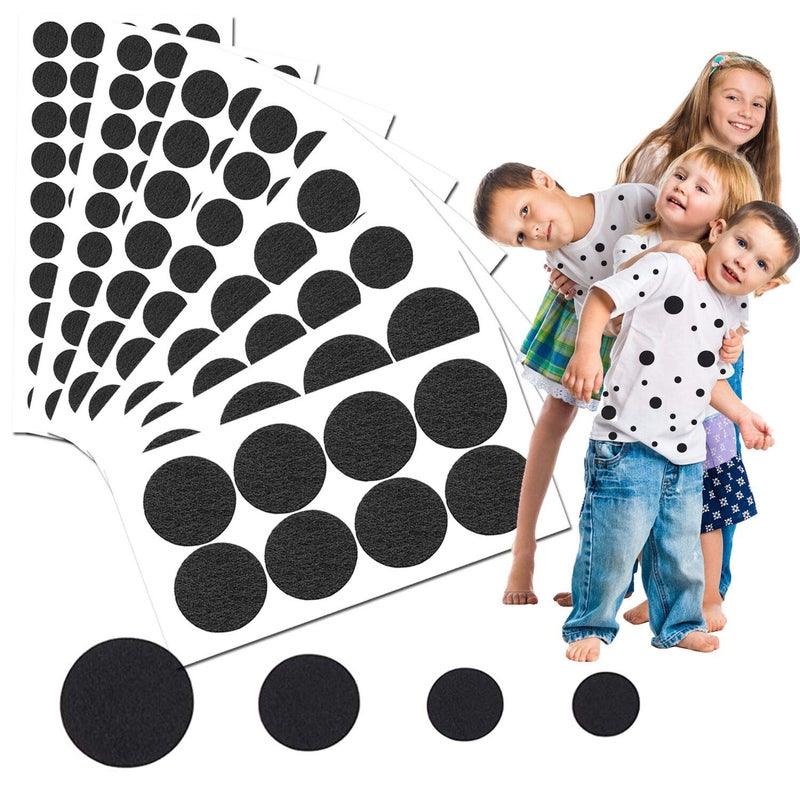 Iceyyyy 200+ Pieces Adhesive Felt Circles  Black Self-Adhesive Felt Pads Felt Sticker for Halloween DIY Projects Costume  Professional Craft Finishing 1.97 Inches/ 1.57 Inches/ 1.2 Inches/0.79 Inches - Image 1